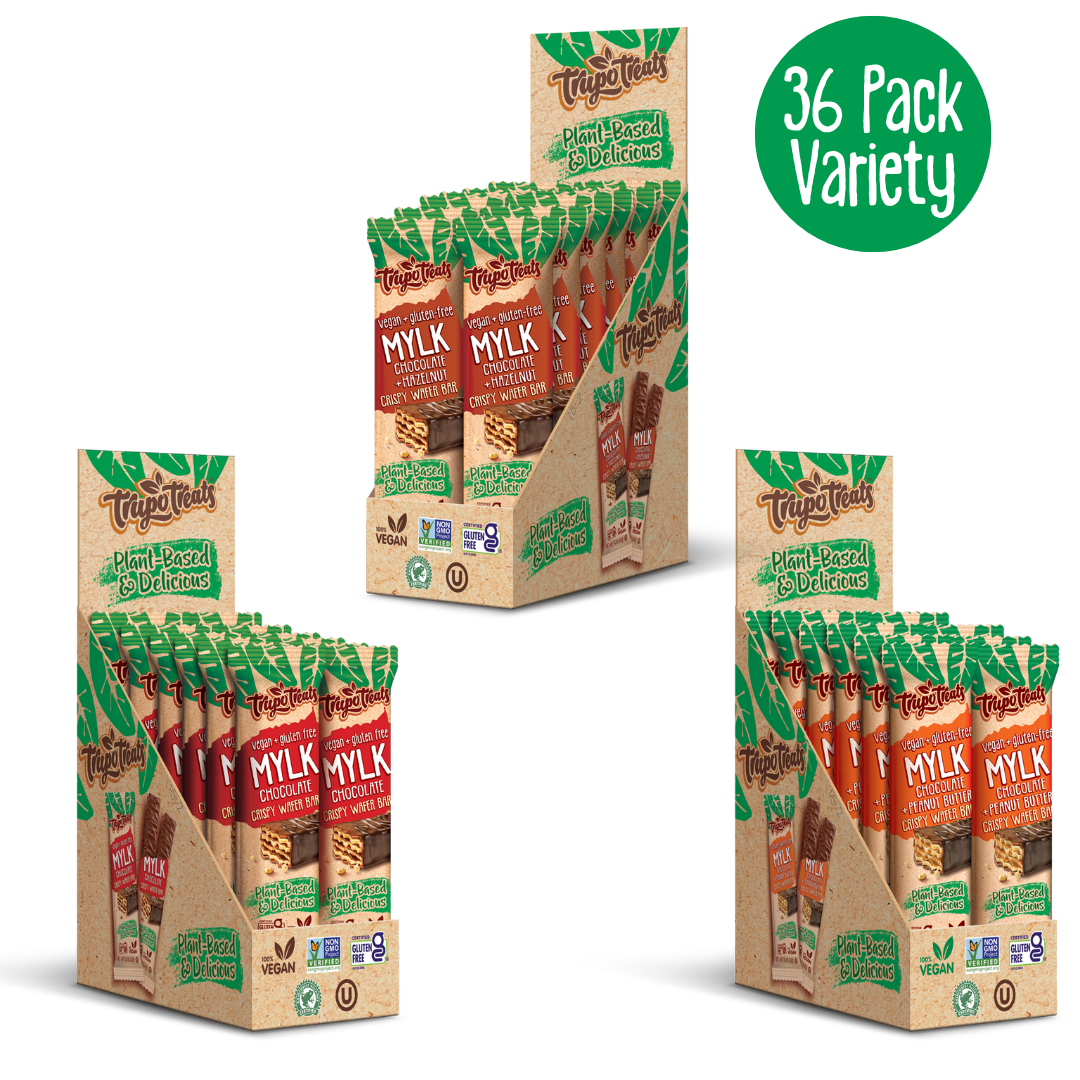 (36-pack Variety) Vegan + Gluten-Free Wafer Chocolate Bars